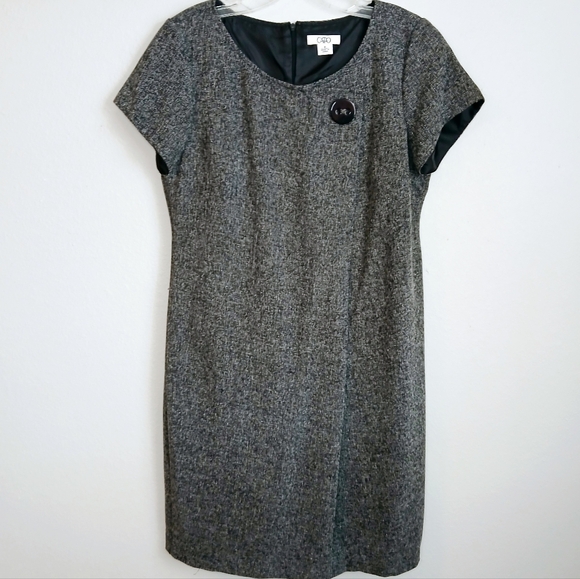 Cato Dress Women's Size 8 Sheath Black and Gray Short Sleeve - Picture 10 of 10